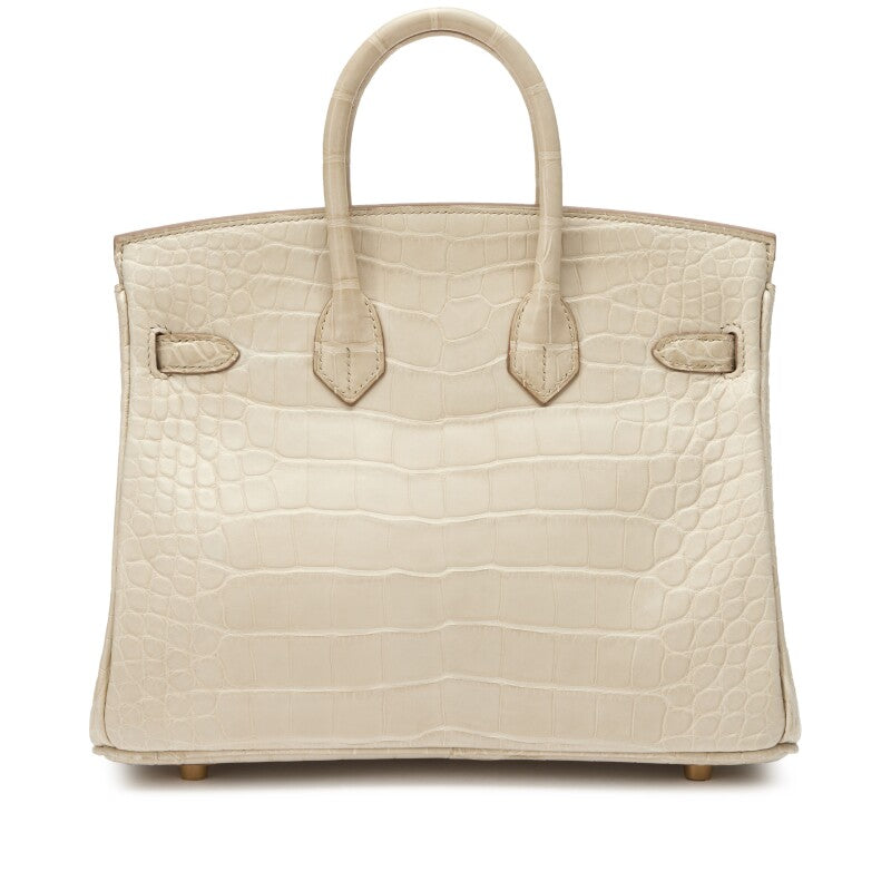 Hermès
Beton Matte Mississippiensis Alligator Birkin 25 Gold Hardware