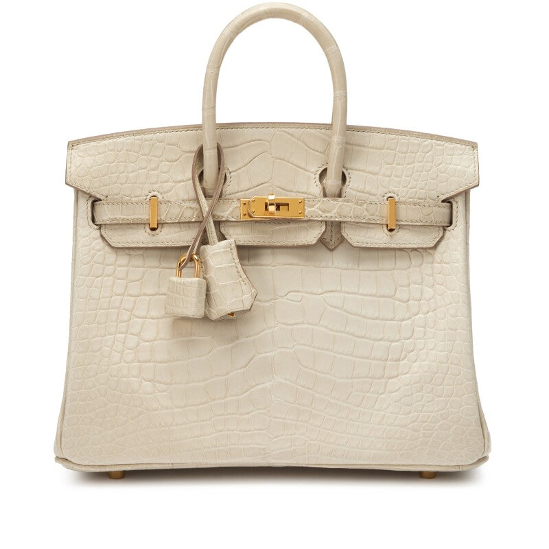 Hermès
Beton Matte Mississippiensis Alligator Birkin 25 Gold Hardware